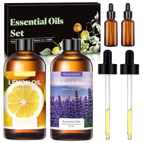 Oferta ograniczona: Olejek lawendowy 100 ml, olejek cytrynowy 100 ml, czysty olejek eteryczny do dyfuzora zapachowego, aromaterapii, olejek zapachowy do lamp zapachowych, DIY, masażu, mydła, produkcji świec, prezent dla z 19.99 EUR na 12.63 EUR (znizka 37%)