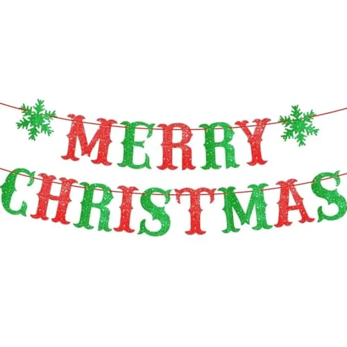 CHUNLINLAODA Striscioni Buon Natal Bandierina Natale Striscioni Decorazioni di Natale Banner Christmas Merry Segno di Portico di Natales Porta di Christmas Decor (multicolore A)
