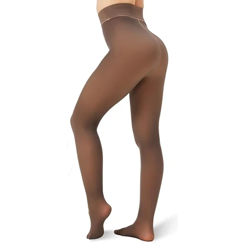 Offerta a tempo: Viozocy Collant Termici Donna con Pile Effetto Pelle Naturale Trasparente Vita Alta Modellante e Calda per Inverno 220 Grammi Marrone L - 50% da 15.99 € a 7.99 €