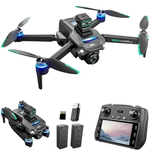 Offre limitee: Drone GPS Avec Caméra Moteur Brushless,Avion avec Écran Intégré 4.5 Pouces,Retour Automatique,Longue Autonomie 20MIN *2, Affichage de La Puissance du Fuselage,Carte SD 8G,260G de 219.99 EUR a 199.99 EUR (economie 9%)