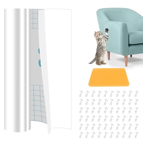 Offerta a tempo: CIOXSOIO Protezione Divano Graffi Gatto, 20cmx5m Antigraffio Gatto Divano, PVC Proteggi Pellicola Antigraffio Cane, Autoadesive Pellicola per Mobili, Porte, Pareti - 50% da 3.99 € a 1.99 €