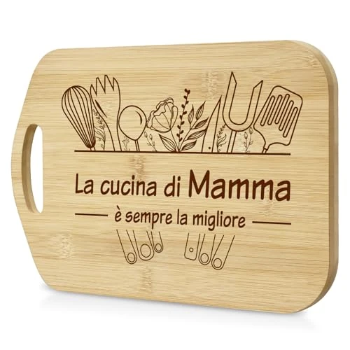 Offerta a tempo: LUXHOMY Regalo Mamma Natale Compleanno - Tagliere in Bambù Festa della Mamma Idee Regalo Personalizzato Originale Regali per la Donna Utili - 7% da 14.99 € a 13.99 €