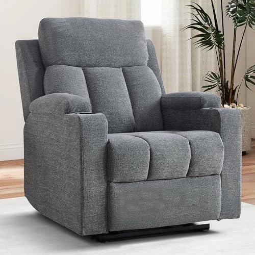Zeitlich begrenztes Angebot: Simore Relaxsessel mit Liegefunktion, Fernsehsessel Manueller mit Getränkehalter, TV-Sessel mit Fußstütze und weicher Kopfstütze, bis 150 kg Belastbar, Schlafsessel für Wohnzimmer, Dunkelgrau von 279.99 € auf 209.98 € (25% Rab