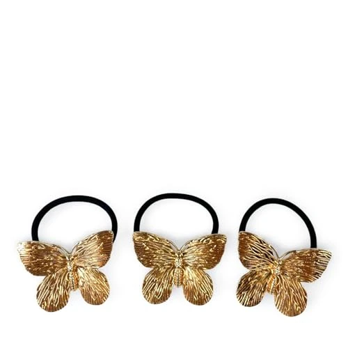 Offre limitée : Bottega della Principessa - Lot de 3 Élastiques Cheveux Bijoux en Métal – Plaque Dorée ou Argentée – Accessoire Élégant pour Queue de Cheval, Chignon ou Bracelet (Doré (19)) de 12.00 € à 12.00 € (0.00% de remise)