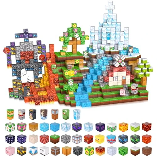 ACELIFE Magnetische bouwstenen, 200 stuks, magnetisch speelgoed, creatieve STEM magnetische bouwblokken, speelgoed, cadeaus voor kinderen, jongens en meisjes van 3 tot 8 jaar