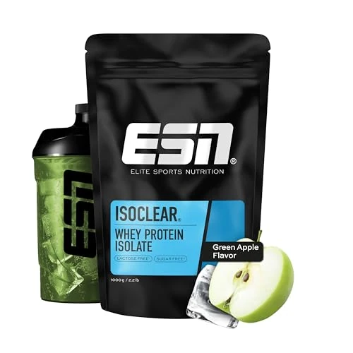 Offerta a tempo: ESN Isoclear Proteine Isolate del Siero di Latte in Polvere, Mela Verde, 1000 g, Proteinlimo con gusto delizioso alla frutta, siero di latte chiaro - made in Germany - 30% da 52.90 € a 36.99 €