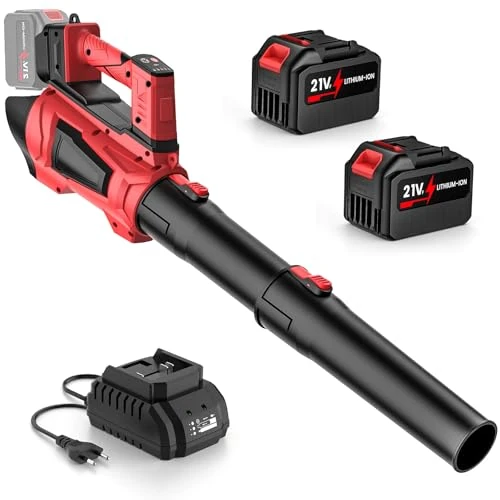 Offerta a tempo: Soffiatore a Batteria 21 V, Soffiatore Foglie con 2 X 4,5 Ah Batterie, 5 Velocità & Turbo Modalità, 360km/h, Motore Brushless, Tubo Staccabile, per La Rimozione di Polvere e Neve - 0.00% da 119.99 € a 119.99 €