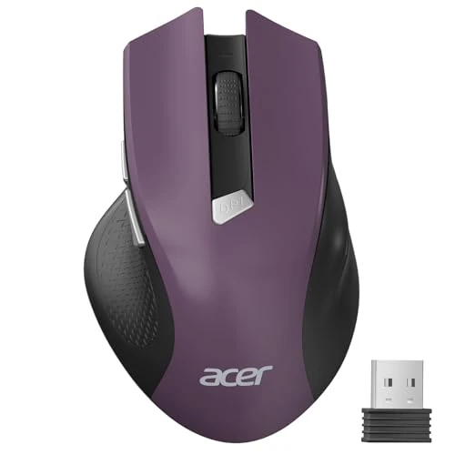 Oferta limitada: Acer Ratón Inalámbrico Ergonómico, 2,4 GHz Wireless Mouse con 3 dpi Niveles Ajustables, Mouse Inalámbrico Ópticode 6 Botones, Funciona con Pilas para portátiles, PC y MacBook-Morado de 15.99 € a 15.99 € (ahorro 0.00%)