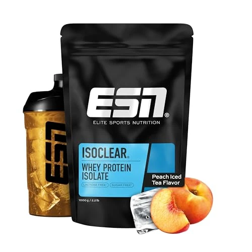 Offerta a tempo: ESN Isoclear Proteine Isolate del Siero di Latte in Polvere, Té Freddo alla Pesca, 1000 g, Proteinlimo con gusto delizioso alla frutta, siero di latte chiaro - made in Germany - 30% da 52.90 € a 36.99 €