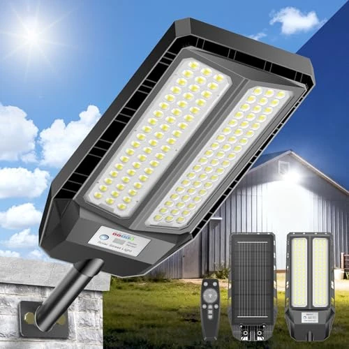 Offerta a tempo: JADIDIS 700W Lampione Solare,Lampade Solari per Esterni con Sensore di Movimento e Telecomando, IP67 Impermeabile, 4 Modalità di Illuminazione,6500K Super Luminoso per Giardino,Cortile,Strada,Garage - 32% da 79.99 € a 54.02 €