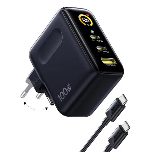 Oferta limitada: Baseus Picogo AI 100W USB C Charger, Smart Display & Touch Control, 3 en 1 Potencia de Carga Rápida, Fuente de Alimentación GaN avanzada, Compatible con MacBook, iPhone 17/16/15/14, Samsung, Pixel y de 69.99 EUR a 69.99 EUR (ahorro 0%)