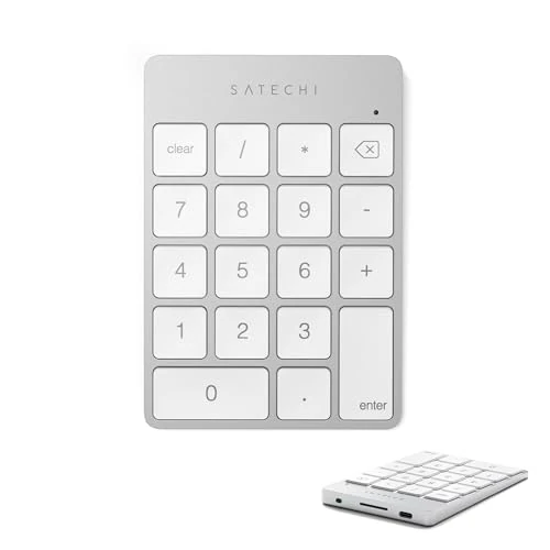 Oferta limitada: SATECHI Teclado Numérico Inalámbrico Slim de Aluminio con 18 Teclas, Mini Teclado Bluetooth USB-C para MacBook Air & Pro, Portatil, PC, iPad y más – Plata (Layout US) de 39.99 EUR a 31.99 EUR (ahorro 20%)
