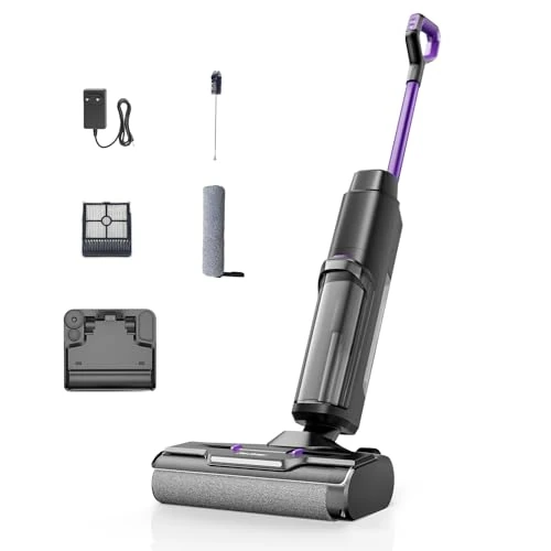 Vozascly W15 Vacuum Cleaner, 3 in 1 Smart Wireless Vacuum Cleaner, 45min, Self-Cleaning, 65dB, Automatic Forward, Edge Cleaning, Powerful Suction for Wet and Dry Waste