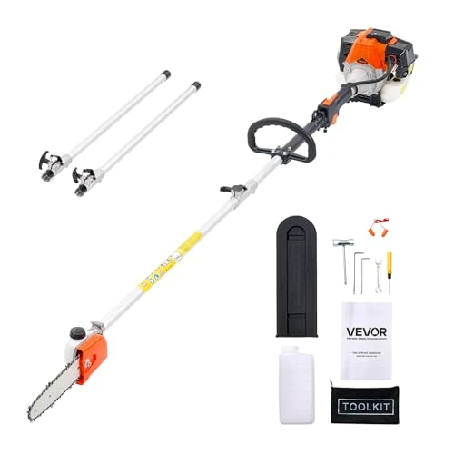 Tijdelijke aanbieding: VEVOR Gasverstekzaag voor 2-takt bomen, 33 cm³, kettingzaag voor het zagen met 20,3 cm lange snijlijst, accu-heggenschaar met 850 ml tank, uittrekbaar van 2,04 m tot 3,54 m van 118.90 € naar 118.90 € (0.00% korting)