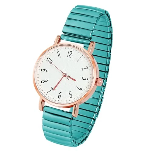Offerta a tempo: AOOSU Orologio Analogico, Orologio Elastico con Cinturino in Metallo, Orologios da Polso Digitale da Donna (Verde) - 38% da 15.99 € a 9.99 €