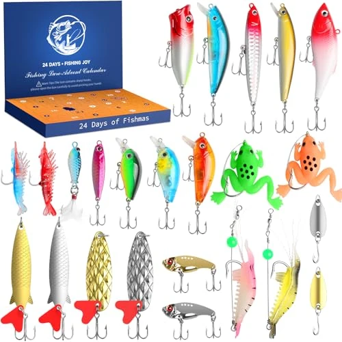 Limited-time offer: Advent Calendar 2025 Fishing Lure,24 Days Fishing Lures Set,Suitable For Adult Men Teen Boys, Christmas Surprise Fishing Bait Gift - 2025 Christmas Countdown 24 Days Surprise Gift from 11.99 GBP to 4.99 GBP (save 58%)