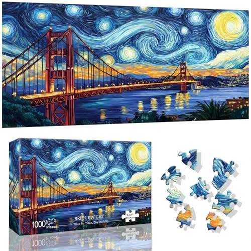 Oferta limitada: VAIIEYO Puente de Hierro Puzzle 1000 Piezas Adultos, Puzzles Adultos Puente Nocturno, Puzles Coloridos, Regalo Creativo para la Relajación, A Partir de 14 años, Medidas: 80x41 cm de 18.99 EUR a 18.99 EUR (ahorro 0%)