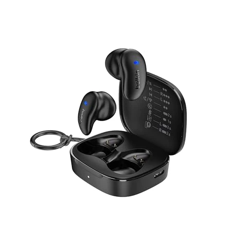 Oferta limitowana: Belkin SoundForm Anywhere Słuchawki Bezprzewodowe Douszne, Lekkie i Wygodne, Bluetooth 6.0, 26 h Pracy Baterii, IPX4, Słuchawki do Użytku Podczas Snu, Uprawiania Sportu i Nie Tylko - Czarne z 99.99 zł na 99.99 zł (oszczędź 0.00%)