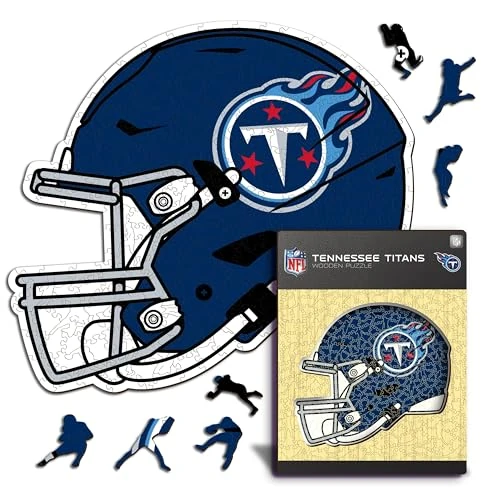 Iconic Puzzles - 100% duurzaam hout met officiële licentie, kleur Tennessee Titans, S, 150 stuks