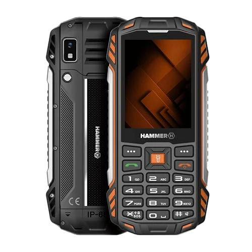 Hammer H Forge Power Plus LTE Outdoor Mobile Phone, Unlocked, Push-Button, 128 MB, 4000 mAh, 2.8" IPS Display, Flashlight, IP68, FM Radio, 3.5 mm, 2 MP Camera, USB-C Port, Dual SIM
