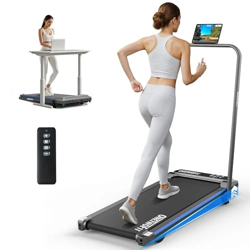 ONETWOFIT Loopband met helling, met leuning, 3 niveaus, voor loopband, met magnetische afstandsbediening en app, zwart-1