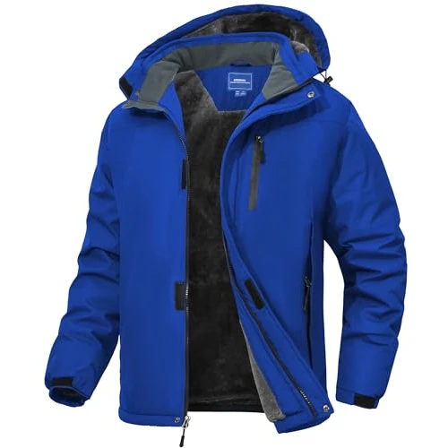 Zzkouine Impermeable Chaqueta De Montaña Polar Para Hombre Chaqueta De Esquí Caliente Multi-Bolsillos Adecuado Para Deportes De Invierno Y Actividades Al Aire Libre En La Montaña A Prueba De Viento