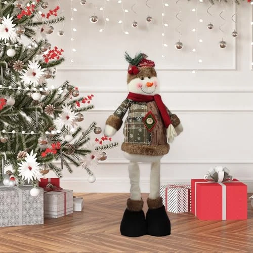 ACTOYS Christmas Elf, Large Christmas Elf, Santa Claus, Reindeer, Snowman, Retractable Elves for Christmas Decoration, Home, Shop, Restaurants (A2)