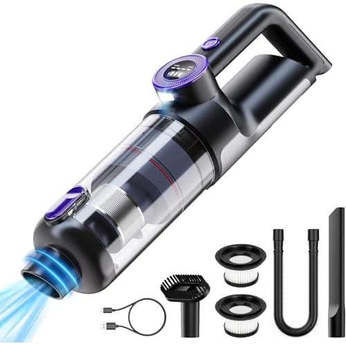 Zeitlich begrenztes Angebot: ponoseu Brushless Handstaubsauger Akku 18000Pa, Bürstenlos Handsauger Kabellos, Handstaubsauger Auto Handheld Vacuum Cleaner für Auto, Haus, Tierhaare, 64000rpm von 39.99 € auf 39.99 € (0.00% Rabatt)