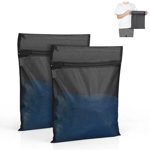Offerta a tempo: OTraki Sacchetto Rete Lavatrice per Delicati 2 Pezzi Sacchetti Biancheria con Cerniera Proteggi Indumenti Intimo Reggiseno Calzini Sacco Portabiancheria Sporca da Viaggio (Nero,30x40cm) - 0.00% da 7.99 € a 7.99 €