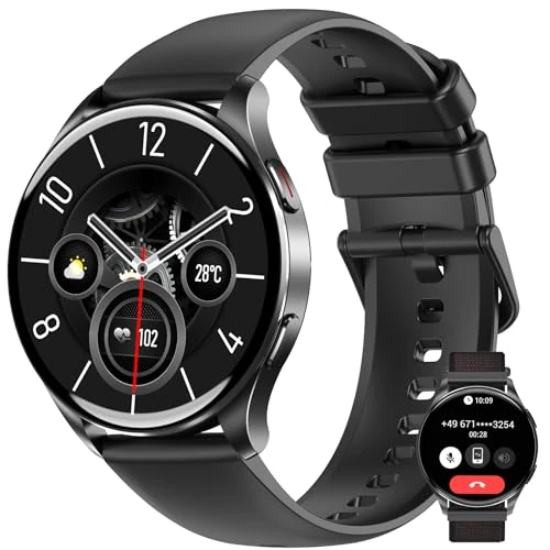 Tijdelijke aanbieding: IOWODO Smartwatch voor heren en dames, 1,43 inch AMOLED-fitnesstracker met oproepbeantwoorden/oproepbeantwoorden, stappenteller/hartslagmeter/slaap, waterdicht IP68, voor Android en iOS, ronde van 25.99 EUR naar 25.99 EUR (korting 0%)