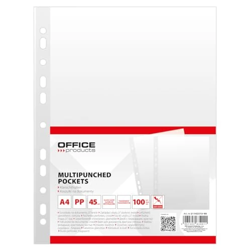 Oferta limitowana: OFFICE PRODUCTS Koszulki na broszury / 100 szt. / DIN A4 / przezroczyste koszulki na dokumenty, dokumenty, dokumenty, teczki/PP/przezroczyste etui na dokumenty 45 mikronów z 16.10 zł na 16.10 zł (oszczędź 0.00%)