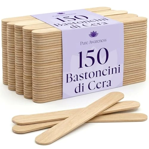 Offerta a tempo: 150 bastoncini di cera in legno – Applicatori per depilazione – Ghiaccioli e bastoncini artigianali usa e getta – Saloni professionali e articoli per la casa – per cera calda, cera dura, senza strisce - 43% da 9.99 € a 5.69 €