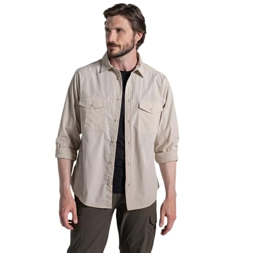 Limited-time offer: Craghoppers Mens Kiwi II Long Sleeve Hiking Shirt Anti-Insect UV Protection Outdoor Top from 31.12 £ to 26.00 £ (save 16%)