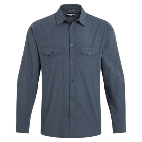 Limited-time offer: Craghoppers Mens Kiwi II Long Sleeve Hiking Shirt, Ombre Blue, XL EU from 28.47 £ to 28.47 £ (save 0.00%)