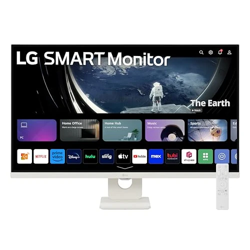 Offerta a tempo: LG 32U721SA Monitor Smart 32" 4K, HDR, webOS con app di streaming, Wi-Fi, Bluetooth, AirPlay, Screen Share, Browser Internet, Speaker Stereo 10W, USB-C (65W), HDMI, Hub USB, Telecomando, Bianco - 18% da 309.99 € a 253.26 €