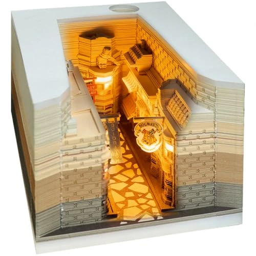 Mineup Bloc-Notes 3D, Calendrier De Bureau Créatif 3D, Bloc-notes Autocollantes 3D Château, Blo-NotesD'art De Sculpture Sur Papier 3D, Décoration Intérieure, Papier Déchirable, Château Magique