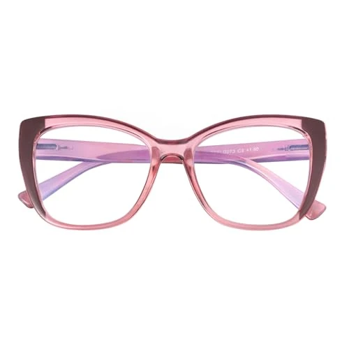 Offerta a tempo: SKYWAY Occhiali Oversize da Donna a Luce Blu,Occhiali da Gioco per Computer con Montatura Quadrata a Occhio di Gatto e Cerniera a Molla(Rosa) - 35% da 15.99 € a 10.39 €