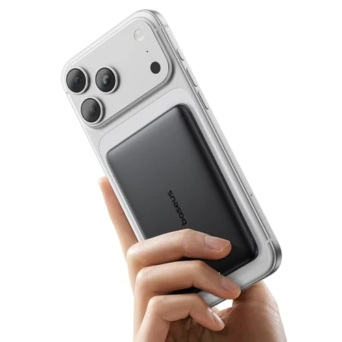 Limited-time offer: Baseus Picogo AM41 Power Bank, Ultra Slim 5000 mAh Magsafe Power Bank, PD 20 W Fast Charge, Portable, Wireless Magnetic External Battery with USB C Cable for iPhone 17/16/15/14/13/12, Black from 44.94 GBP to 44.94 GBP (save 0%)