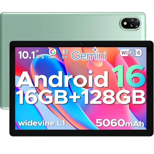 DOOGEE U10 Android 16 Tablet 10 Zoll, 16 GB (4 + 12) RAM + 128 GB/2 TB TF, WiFi 6, 1280 x 800 IPS HD, 5060 mAh, 8 MP + 5 MP, Tablet im Angebot Widevine L1/BT5.0/OTG – Grün