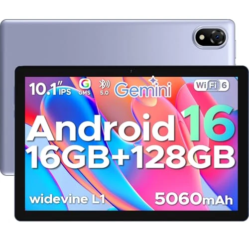 DOOGEE Tablet U10 Android 16 cali 10 cali, 16 GB (4+12) RAM+128GB/2TB TF, WiFi 6, 1280 x 800 IPS HD, 5060 mAh, 8MP+5MP, tablet w ofercie Widevine L1/BT5.0/OTG - fioletowy