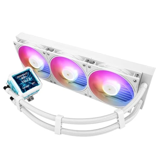 Offerta a tempo: TR-Thermalright FW PRO 360 ARGB Bianco Liquido CPU Kühler, Schermo LCD IPS da 2,73 Pollici con Risoluzione 320x320 - Magnetico, Tema Schermo DIY, per AM4/AM5, LGA1851 /1700 / 115x - 15% da 88.90 € a 75.57 €