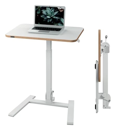 Leitz Ergo Scrivania piccola Sit-Stand Pieghevole e Compatta, Leggera e Portatile, Ergonomica per l'Uso in Casa e in Ufficio, Supporta fino a 20 kg, 65 cm x 46 cm, Bianco, 65880001