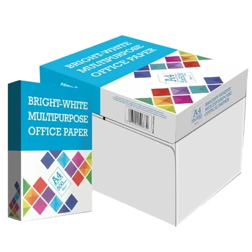 Offerta a tempo: BM OFFICE Carta A4 per Stampante 80gr - Confezione da 5 risme da 500 Fogli l'una - tot. 2.500 fogli - ideale per tutte le Stampanti e Fotocopiatrici da ufficio e casa - bianca - 46.62% da 42.90 € a 22.90 €