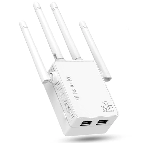 Oferta ograniczona: AILKIN 4-wzmacniacz sygnału WiFi, wzmacniacz sygnału WiFi, przedłużacz WiFi z podwójnym pasmem 2,4G i 5G, wzmacniacz sygnału WIFI z 3 trybami i 2 portami Ethernet, Wi-Fi Repeater z 12880 Sq.ft, zasięg z 39.99 EUR na 25.53 EUR (znizka 36%)