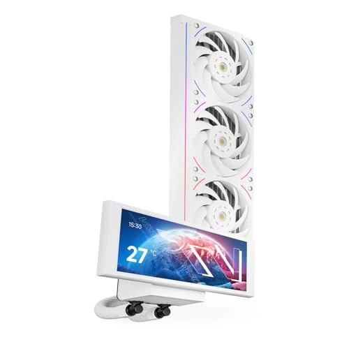 Offerta a tempo: TR-Thermalright Trofeo Vision 360 ARGB - Raffreddatore CPU liquido bianco, schermo IPS LCD da 6,86 pollici con risoluzione 1280 x 480, radiatore da 360 mm, per AM5, LGA1851/1700 - 0.00% da 118.21 € a 118.21 €
