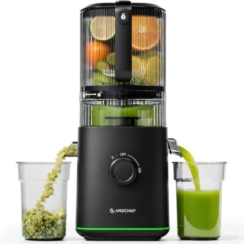 Offerta a tempo: AMZCHEF Estrattore Frutta e Verdura, Frutta e Verdura Intere con Bocca XXL 155 mm, Facile da Pulire, Alta Resa del Succo, Caraffa da 2,5 L, Estrattore a Freddo per Famiglia, Colazione e Succhi Freschi - 40% da 199.99 € a 119.99 €