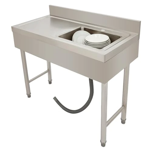 Offerta a tempo: Lavello in Acciaio Inox Acciaio Inox Lavello da Cucina 100x50x80cm Lavello Da Cucina Indipendente Capacità di Carico di 150kg Lavandino da Esterno Regolazione Dell'altezza da 1-3 cm - 0.00% da 186.99 € a 186.99 €