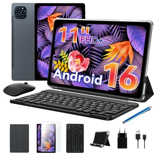 Zenva The World's First Android 16 Tablet,11 Inch Tablet with Pen and Keyboard Kits