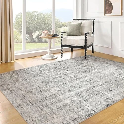 Offerta a tempo: PureCozy Tappeto Salotto Tappeti 120x170cm Grigio Lavabile in Lavatrice Antiscivolo Moderno Astratto Naturale Grande Carpet Cameretta Scendiletto Camera da Letto Ufficio Pelo Corto - 44% da 49.99 € a 28.01 €