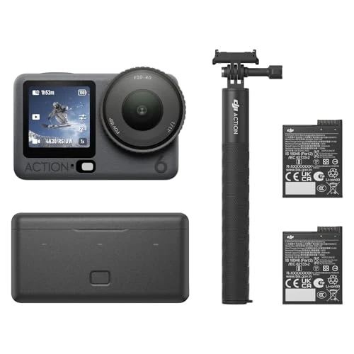 Offerta a tempo: DJI Osmo Action 6 Combo Potenziato, action cam con sensore quadrato da 1/1,1″, apertura variabile da f/2,0 a f/4,0, autonomia estesa con 2 batterie, fotocamera 8K ideale per riprese outdoor prolungate - 0.00% da 439.00 € a 439.00 €